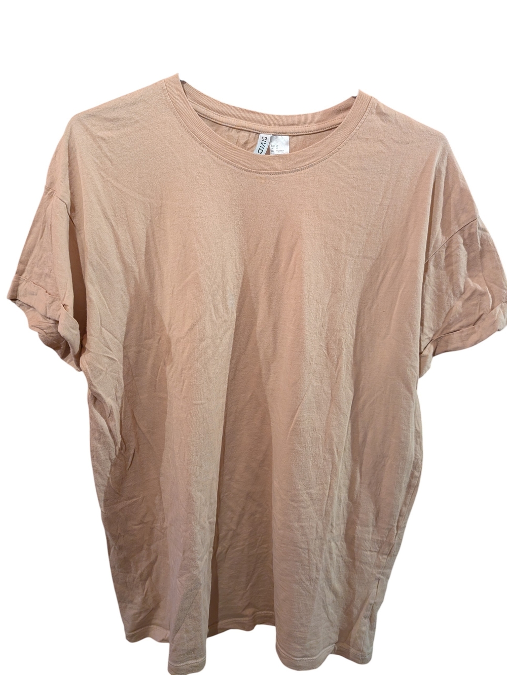 H&M Short Sleeve Crew Tee in Light Beige